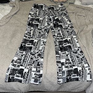 Urban Outfitters flare newspaper pants